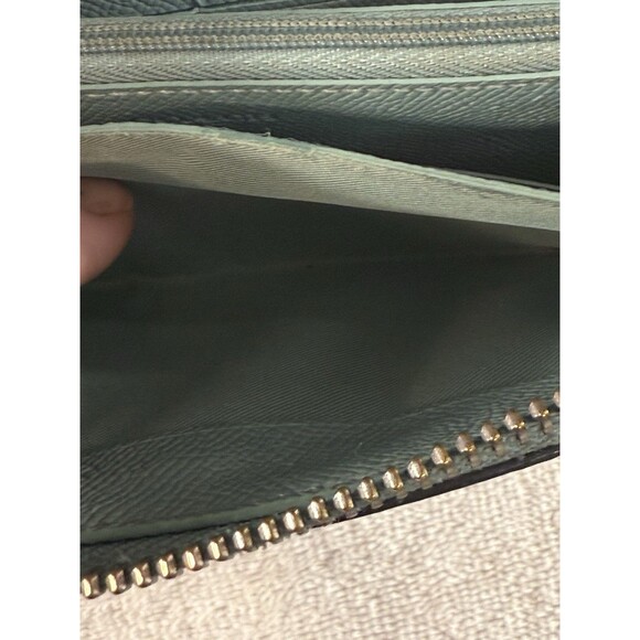 Coach Factory Wallet 6.75X3.75x2” Teal Leather Zip Around - Picture 8 of 11